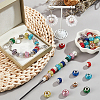  100Pcs 2 Style Polymer Clay Rhinestone & Resin European Large Hole Beads with Silver Color Plated Brass Cores FPDL-NB0001-04-6
