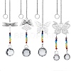 4Pcs 4 Style Glass Chandelier Suncatchers Prisms Chakra Hanging Pendant AJEW-SZ0002-27-1