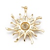 Brass Micro Pave Clear Cubic Zirconia Pendants ZIRC-P086-31G-2
