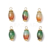 6Pcs Natural Peacock Agate(Dyed & Heated) Pendants PALLOY-JF04532-03-1