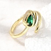 Brass Micro Pave Cubic Zirconia Cuff Open Rings for Women RJEW-L343-01G-03-2