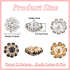 16Pcs 2 Colors 1-Hole Alloy Rhinestone Shank Buttons BUTT-GF0003-62-2