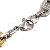 304 Stainless Steel Arrow Oval Link Chain Bracelets BJEW-B078-119GP-3