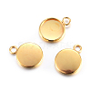 Rack Plating 304 Stainless Steel Pendant Cabochon Settings STAS-F191-14G-B-1