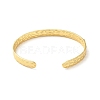 Rack Plating Brass Flat Round Hammered Open Cuff Bangle for Women BJEW-M231-01G-3