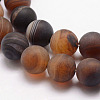 Natural Striped Agate/Banded Agate Bead Strands X-G-K166-12-8mm-04-3