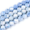 Anti-Tarnish Electroplate Glass Beads Strands EGLA-T021-8mm-15-09-1