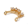 Rack Plating Brass Pave Clear Cubic Zirconia Connector Charms KK-C007-32G-3