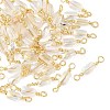 Electroplate Glass Faceted Rectangle Connector Charms KK-C097-05G-03-1