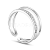 SHEGRACE Charming Micro Pave AAA Cubic Zirconia Rhodium Plated 925 Sterling Silver Cuff Rings JR92A-1