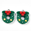 Christmas Theme Opaque Resin Pendants RESI-N039-108-1
