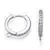 Brass Micro Pave Cubic Zirconia Huggie Hoop Earring Findings KK-T063-013P-NF-3