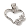Rack Plating Brass Micro Pave Cubic Zirconia Pendant KK-U027-22P-1