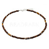 Bohemian Summer Cuboid Natural Tiger Eye & Coconut Heishi Beaded Necklaces TY7189-4-2