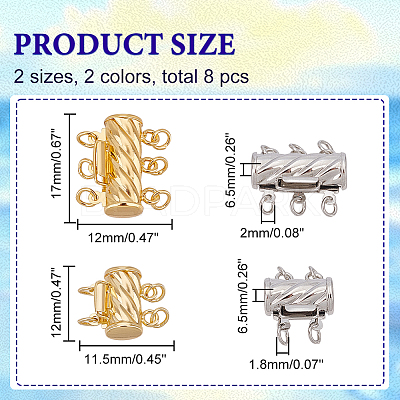 8 Sets 4 Styles Brass Box Clasps KK-AR0002-89-1