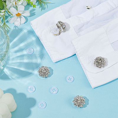 8Pcs Brass Rhinestone Cufflinks KK-ME0003-84S-1