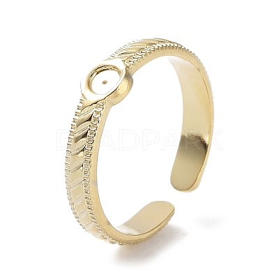 304 Stainless Steel Open Cuff Ring Findings STAS-P334-06G-1