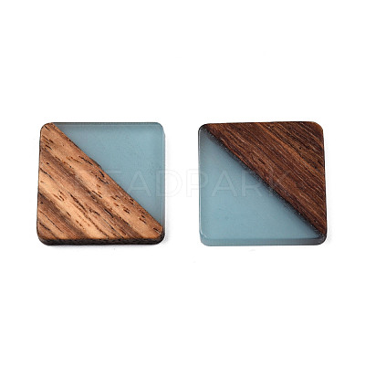 Resin & Walnut Wood Cabochons RESI-S358-90F-1