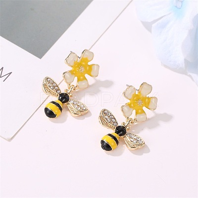 Alloy Enamel Dangle Stud Earrings FS-WG4CB67-01-1