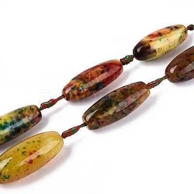 Dyed Natural Agate Beads Strands G-T142-02-1