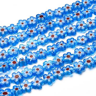 Handmade Millefiori Glass Bead Strands LAMP-J035-8mm-17-1
