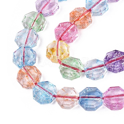 Transparent Crackle Glass Beads Strands GLAA-Q108-03A-M-1