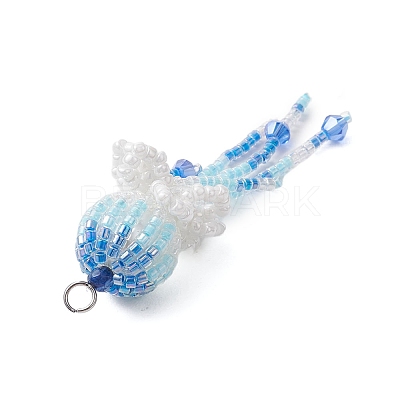 Seed Beads Beaded Charms PALLOY-MZ00316-1