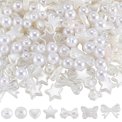 7 Styles ABS Plastic Imitation Pearl Beads KY-SC0002-17-1