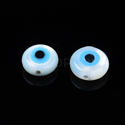 Natural White Shell Mother of Pearl Shell Beads SSHEL-N034-51C-01-1