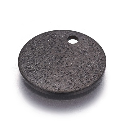 304 Stainless Steel Textured Pendants STAS-I098-01-15mm-B-1