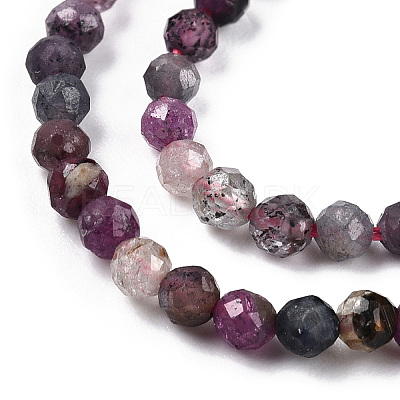 Natural Red Corundum/Ruby and Sapphire Beads Strands G-S361-2.5mm-013-1