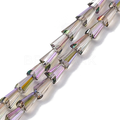 Transparent Electroplate Glass Beads Strands EGLA-H107-02A-HR01-1