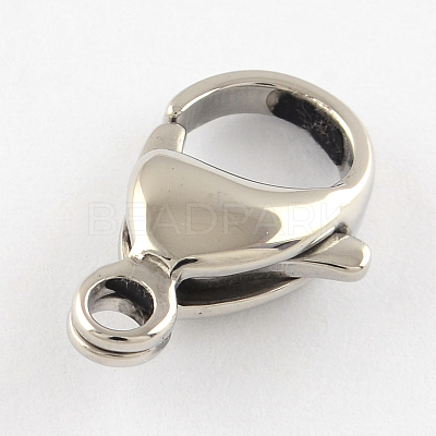 Tarnish Resistant Polished 304 Stainless Steel Lobster Claw Clasps X-STAS-R072-07A-1