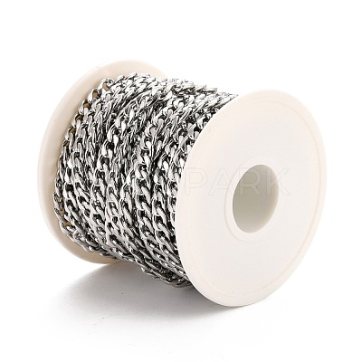 Tarnish Resistant 304 Stainless Steel Cuban Link Chains CHS-K016-02A-P-1