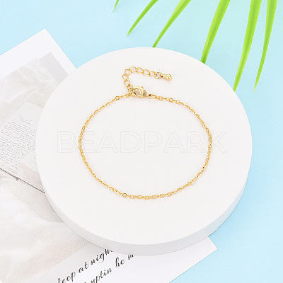 Brass Cable Chain Bracelets for Women LS-BJEW-N032-08F-G-1