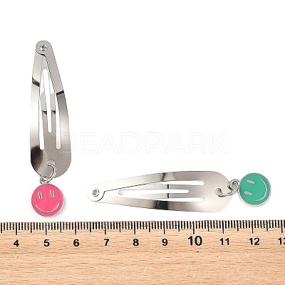 Alloy Enamel Charm & Iron Snap Hair Clips PHAR-JH00146-1