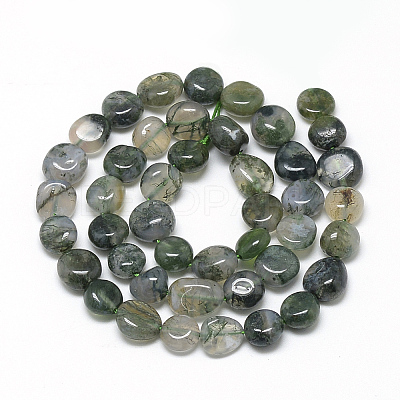 Natural Moss Agate Beads Strands X-G-R445-8x10-01-1