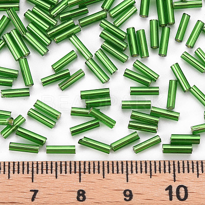 Plated Glass Bugle Beads SEED-S046-01B-27-1