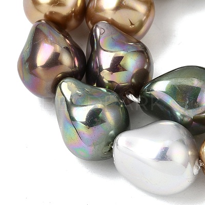 Electroplate Opaque Glass Imitation Pearl Beads Strands EGLA-C011-01-1