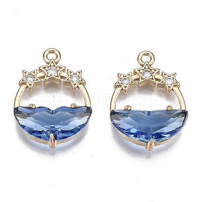 Faceted Transparent Glass Pendants X-GLAA-T020-18A-1
