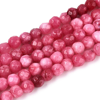 Dyed Natural White Jade Beads Strands G-T139-4mm-60-08-1