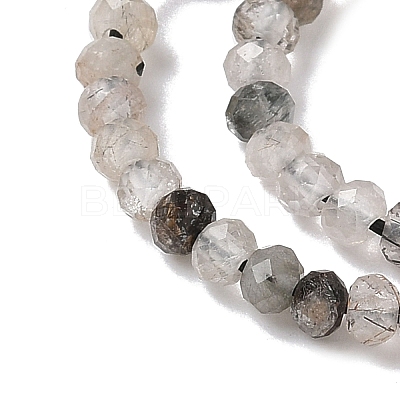 Natural Tourmalinated Quartz Beads Strands G-RM241221-O7-1