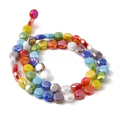 Electroplated Glass Beads Strands EGLA-A048-01A-1