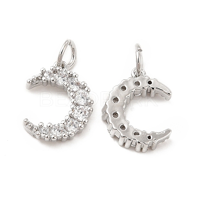 Brass Micro Pave Cubic Zirconia Charms KK-E068-VB412-1