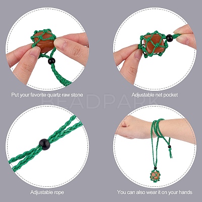 Braided Waxed Cotton Thread Cords Macrame Pouch Necklace Making AJEW-SW00022-12-1