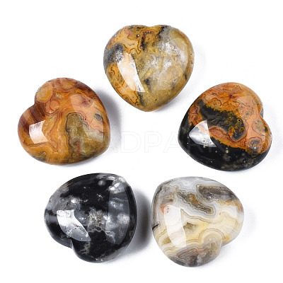 Natural Crazy Agate Heart Love Stone G-N0325-11-01-1