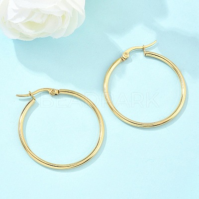 Ion Plating(IP) 304 Stainless Steel Hoop Earrings X-EJEW-N0016-11G-E-1