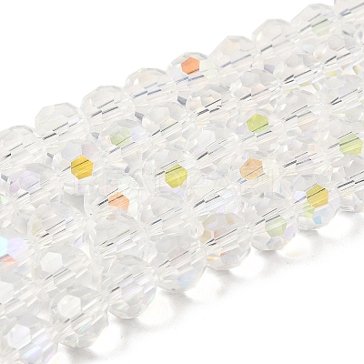 Electroplate Transparent Glass Beads Strands EGLA-A035-T10mm-L19-1