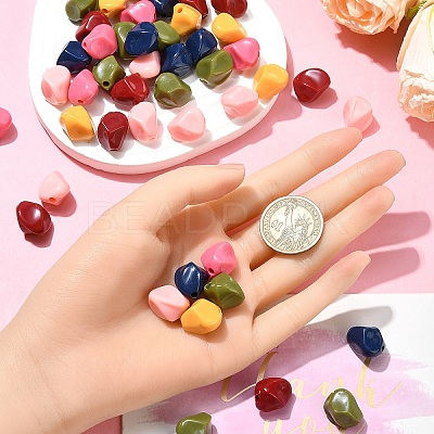 60Pcs 6 Colors Opaque Acrylic Beads MACR-YW0003-17-1