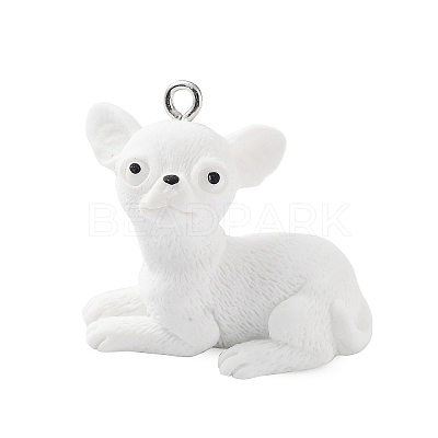 Opaque Resin Dog Pendants LS-RESI-P033-A03-1